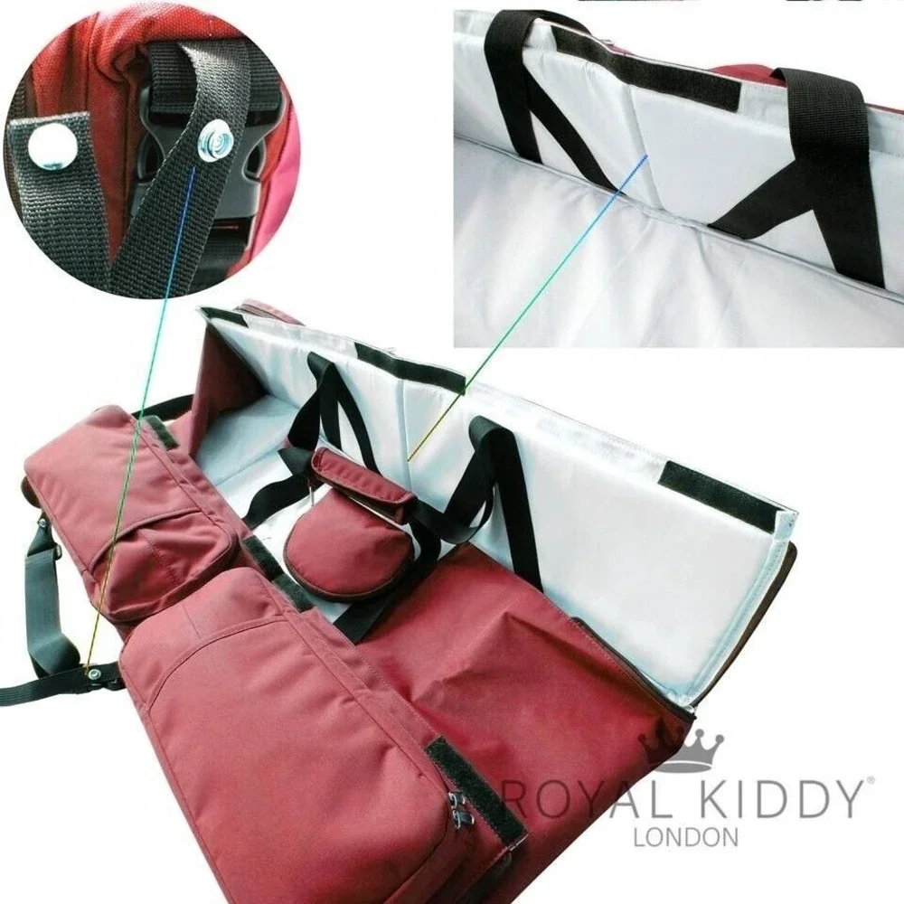 Royal Kiddy London Diaper Bag Baby Changing Pad Portable Maroon Folding 15x13x5